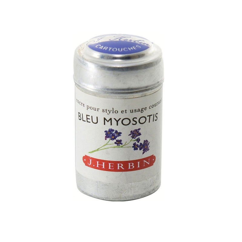 Jacques Herbin Herbin Fountain Pen Ink - 1 tin of 6 cartridges - Bleu Myosotis - Image 1